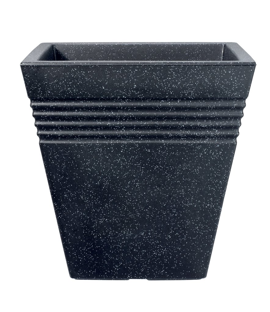 Stewart Square Piazza Planter, Granite Effect, 34 cm