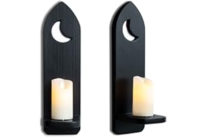 IRISVITA Gothic Candle Holders, Sconces Wall Decor Set of 2, Medieval & Farmhouse Wall Mount, Spooky Gothic & Rustic Home Dec