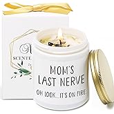 Moms Last Nerve Candle, Oh Look It's on Fire Candles, Christmas Gift for Mom, Funny Mother’s Day Gift from Daughter & Son, Mom Birthday Gifts,Vanilla Lavender Scented Candles