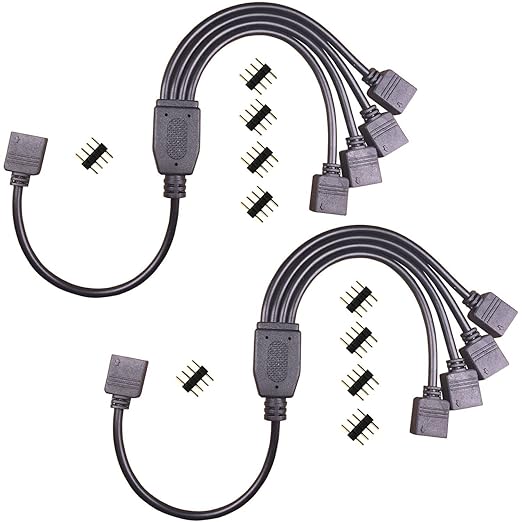 KaBenjee 5050 RGB LED Streifen Licht Verteiler Kabel,1 to 4 Y Splitter Kabel Stecker für RGB5050 RGB3528 RGB2835 Band Licht,4
