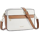 Telena Crossbody bags for Women Trendy Quilted Crossbody Bag Faux Leather Purse with Wide Strap