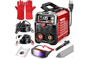 FGRSRZ 110V Portable Welding Machine, 2 In 1 Stick Welder/Lift Tig Welder Machine, 20-135A IGBT Inverter Mini Welder With Hot Start,Arc Force And Anti-Stick, For Home Diy Arc Welder Auto Repair(Red)