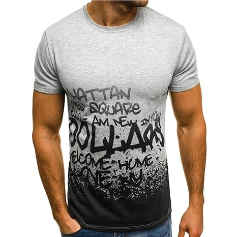 MRULIC New Look Herren T-Shirt Sommermode Kurzarm Oberteil Tops Tee