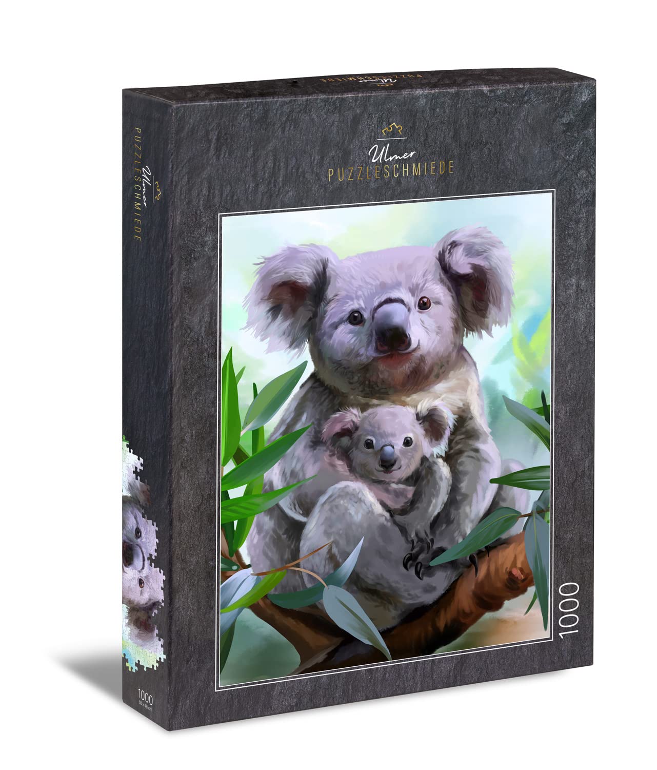 Ulmer Puzzleschmiede - Puzzle 'Koala': 1000 Piece Modern Jigsaw Puzzle - Koala Mother & Baby, 68 x 48 cm