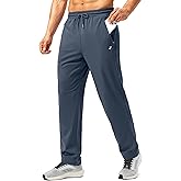 Pudolla Men's Athletic Pants with Zipper Pockets Stretch Workout Sweatpants Lightweight Running Joggers for Men