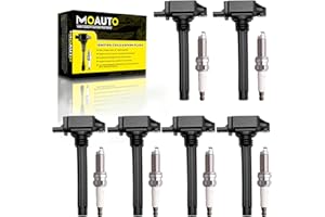MOAUTO Set of 6 Ignition Coils Pack UF648 & 6 PCS Iridium Spark Plugs Compatible with 2011-2016 Grand Cherokee Wrangler Chrysler Jeep Dodge Avenge Charger Durango RAM 1500
