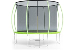 Garveetools Trampoline 10FT 12FT 14FT 16FT with Enclosure & Ladder, ASTM Approved Heavy-Duty Outdoor Recreational Trampoline for Kids Adults, 440LB Capacity​