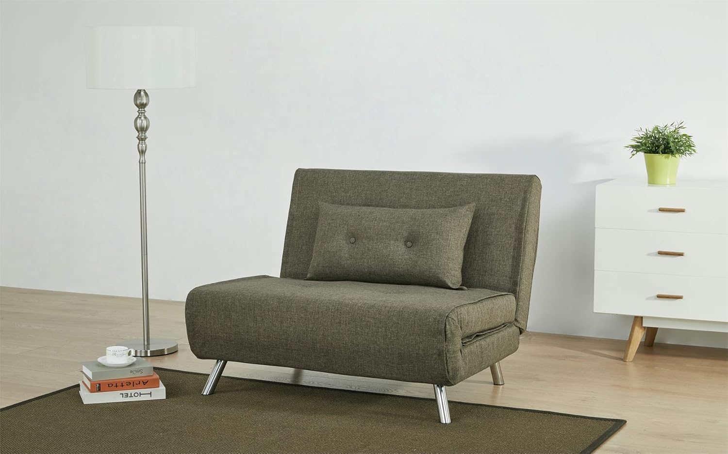 Artdeco Schlafsessel Jugendsessel Gastebett Como Klappsessel Kunstleder Vanille Maxi