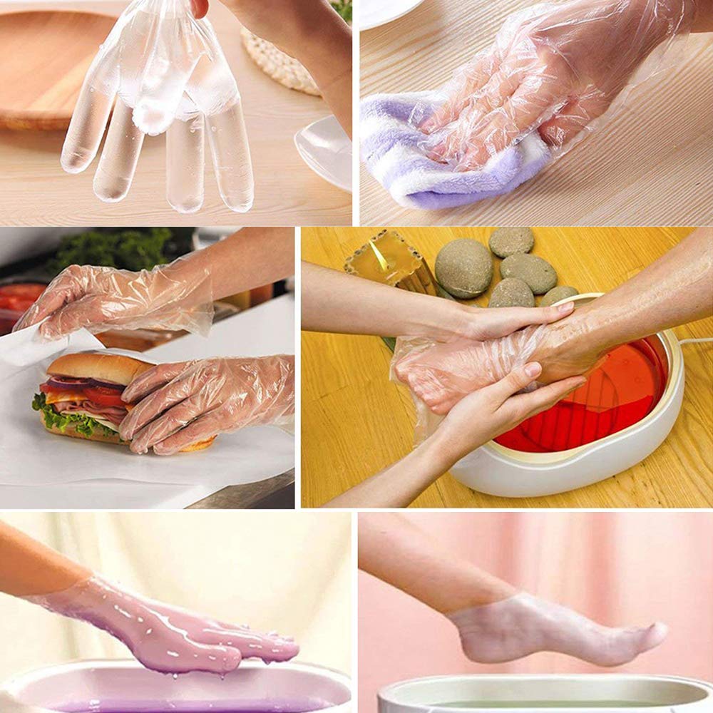 200 Pcs Paraffin Wax Bath Liners Hands & Feet - Plastic Cozy Hand Foot Covers Disposable Therapy Bags, Spa Pedicure Accessories for Women Men with Stickers : Beauty
