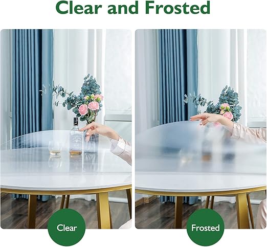Night Stand And Dresser Tables Multi Size Optional Kshg Upgrade Odorless Table Cover Frosted Plastic Desk Protector Round 36 Inch 1 5mm Thickness Waterproof Tablecloth Desk Pad For End Table Table Pads Kitchen