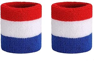 ONUPGO Wristband Sweatbands for Men and Women - Athletic Cotton Terry Cloth Wrist Bands Sport Sweat Band for Basketball, Tennis, Football, Baseball, Running, Gym (1 Pair)