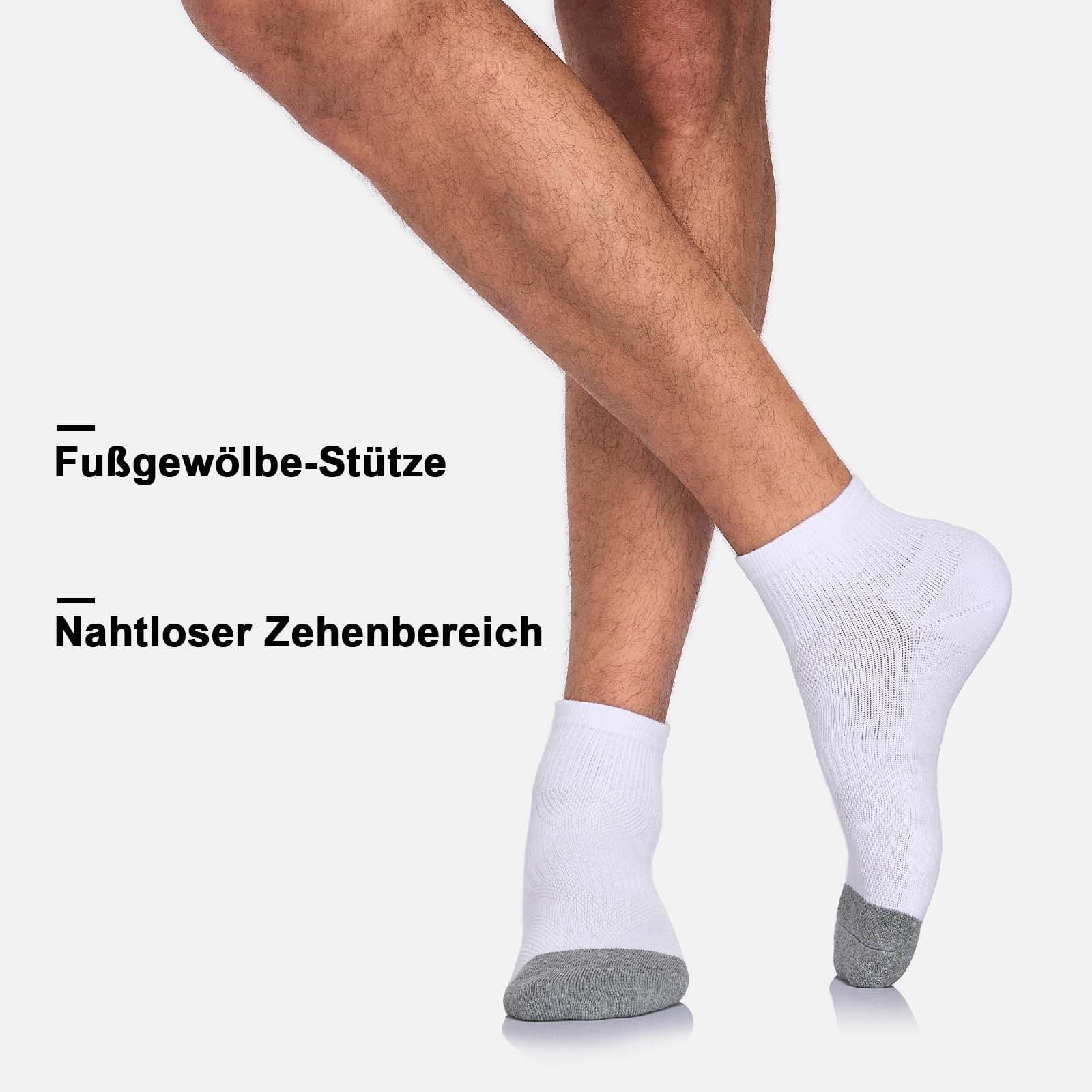 anqier 6 Paar Quarter Sportsocken Herren Damen mit Frotteesohle 3