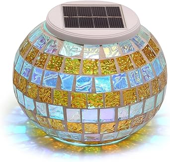 Solmore Solarleuchte Led Nachtlicht Mosaik Glas Windlicht Kugel Einsatz Auf Gartentisch Deco Leuchtmittel Atmosphare Beleuchtung Baby Kinderzimmer Wohnzimmer Nachttisch Balkon Innen Aussen Mehrfarbig Amazon De Beleuchtung