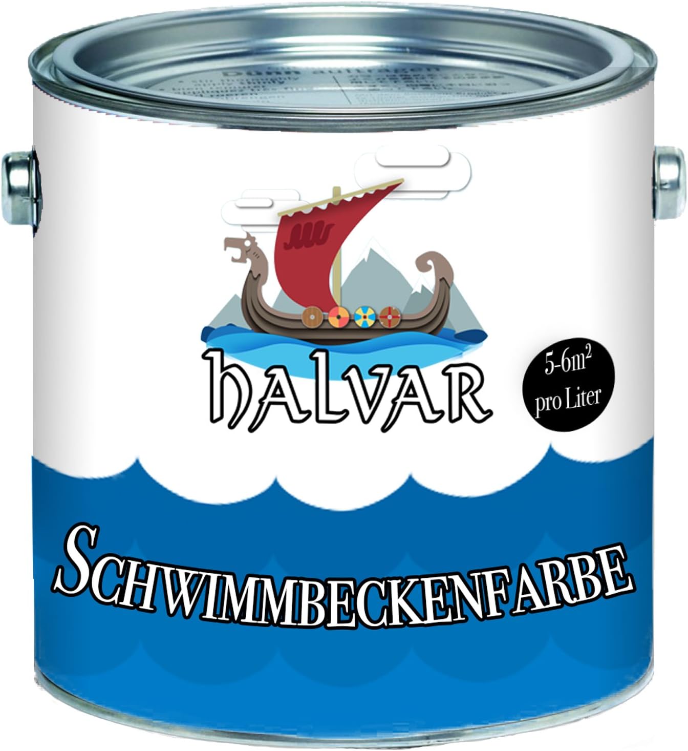 Halvar Swimming Pool Paint Scandinavian Pool Paint Swimming Pool Coating in Blue White Green (2.5 L, Green)