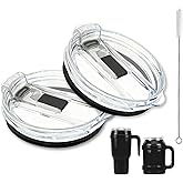 40 oz for Reduce Tumbler Lid Replacement, 2-Pack for 40oz 50oz, Leak-Proof Push-On Flip Straw Lid &amp; Cleaning Brush, BPA-Free Spill Proof, Fits Tumblers with ~3.7" ID