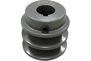 SEASAIL Double Groove Pulley/Sheave 2AK20-3/4,2.00"OD 3/4" Bore AK Fixed Bore Pulley Grey Compatible with A 3L & 4L (A & AX) V-Belts Cast Iron