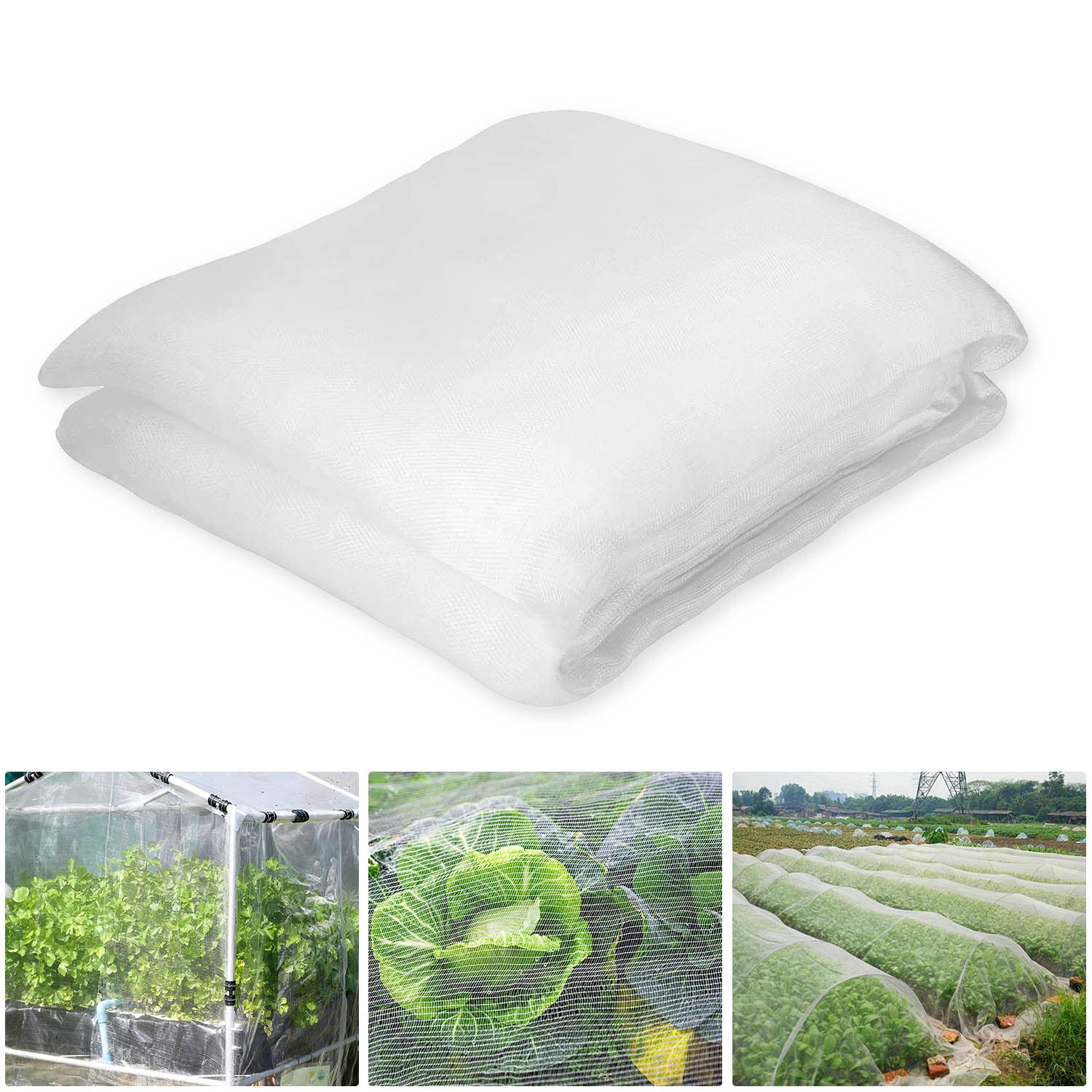Anti Insect Mesh Net, 3 x 6 M Protective Garden Screen Net, Anti Bird Net, Insect Net, Vegetable Insect Net Suitable for Protecting Fruit Vegetable Plants(White)