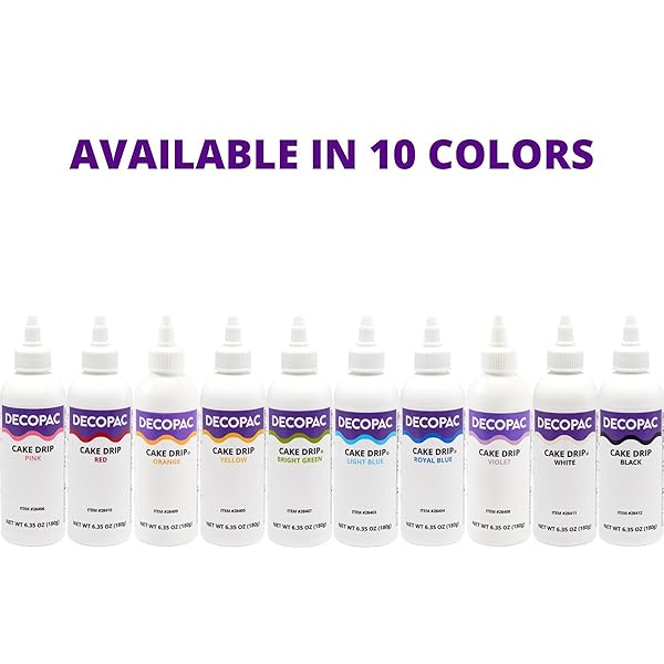 DECOPAC CAKE DRIP, YELLOW COLOR, VANILLA FLAVOR, MATTE LIKE CHOCOLATE, 6.35 OZ