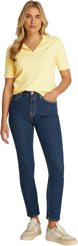 Polo Manches Courtes Femme 1985 Pique Regular Fit, Jaune (Citronella), S — photo 4 sur 6