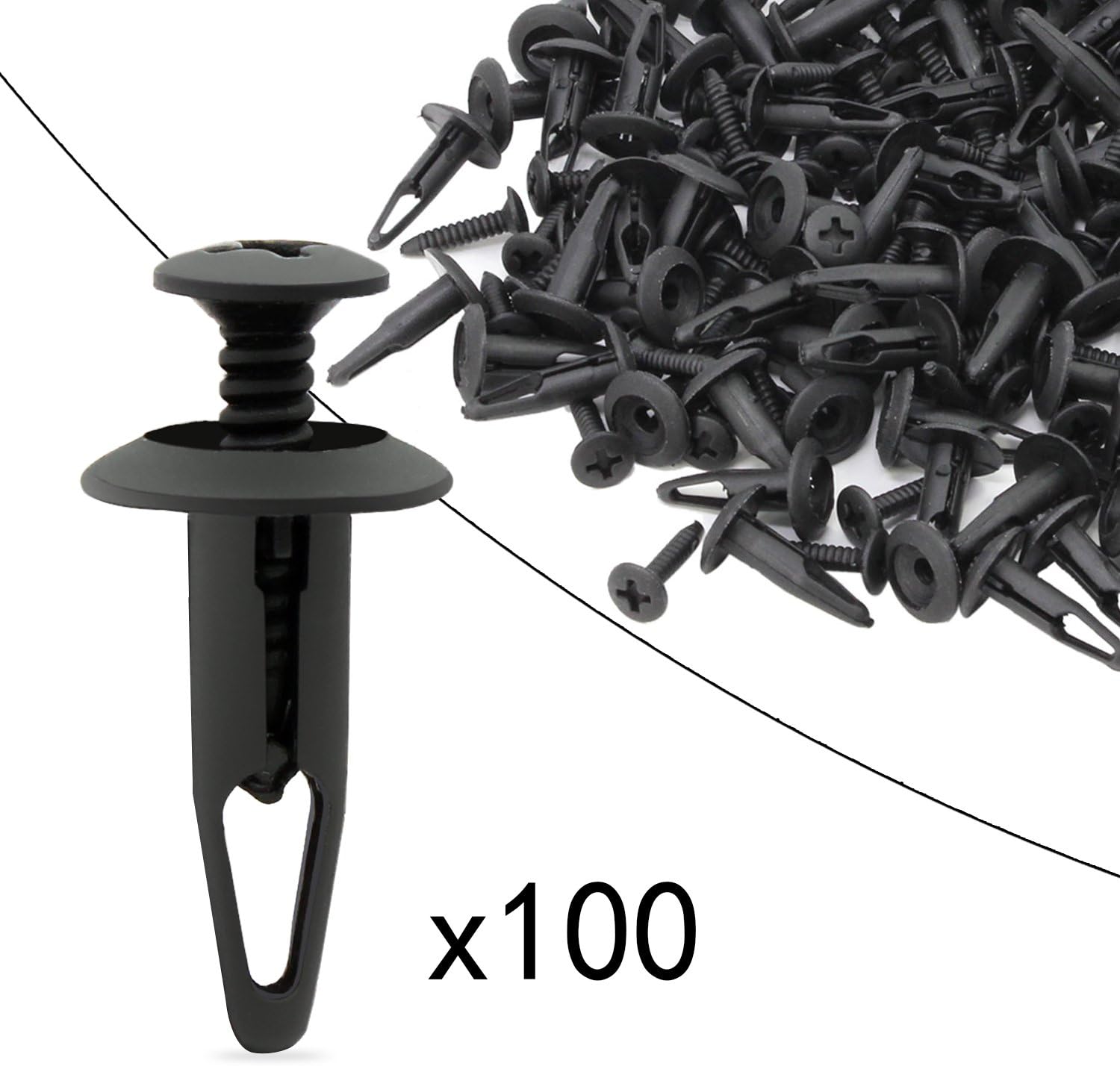 Ocr ™ 100PCS 6.3mm Push Rivets Push Hole Retainer Black Nylon Push Type