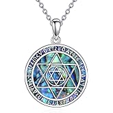 YONFQE Hexagram Six Pointed Star Necklace S925 Sterling Silver Protection Amulet Talisman Pendant Jewelry Gifts for Men Women
