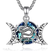 CELESTIA Mushroom/Raven Witch Necklace Witchy Jewelry for Women 925 Sterling Silver Raven Pendant Crow Jewelry Pagan Gifts