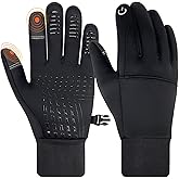 YUHAN PRETTY Kids Winter Gloves Waterproof Touchscreen Warm Fleece Anti-Slip for Boys Girls Children 4-10 Years Back