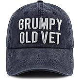 Gomcdlwn Grumpy Old Vet Hat for Men Women, Adjustable Cotton Embroidered Baseball Cap