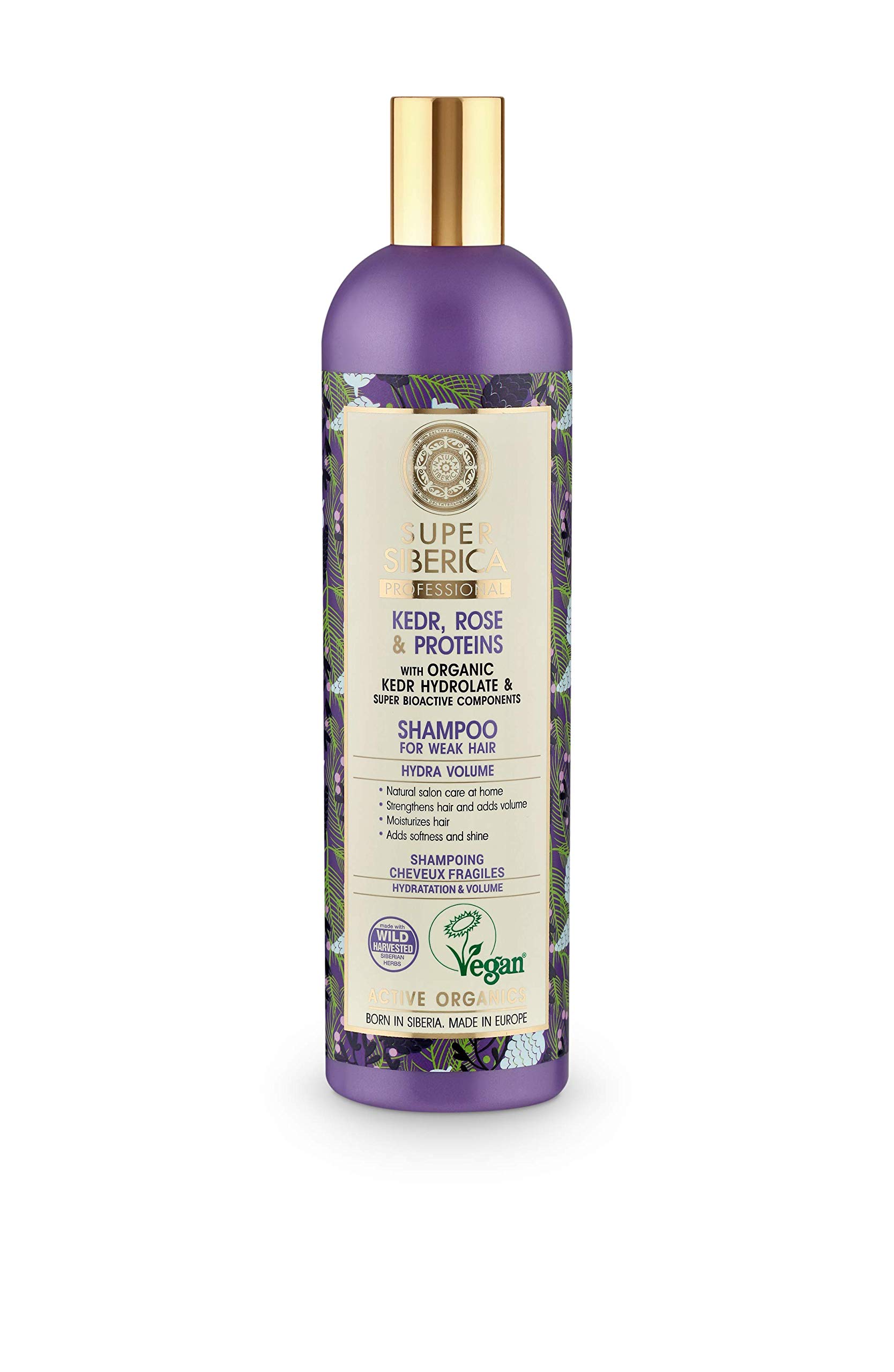 Natura Siberica Super Kedr, rose & proteins. Shampoo for Weak Hair, 400 ml