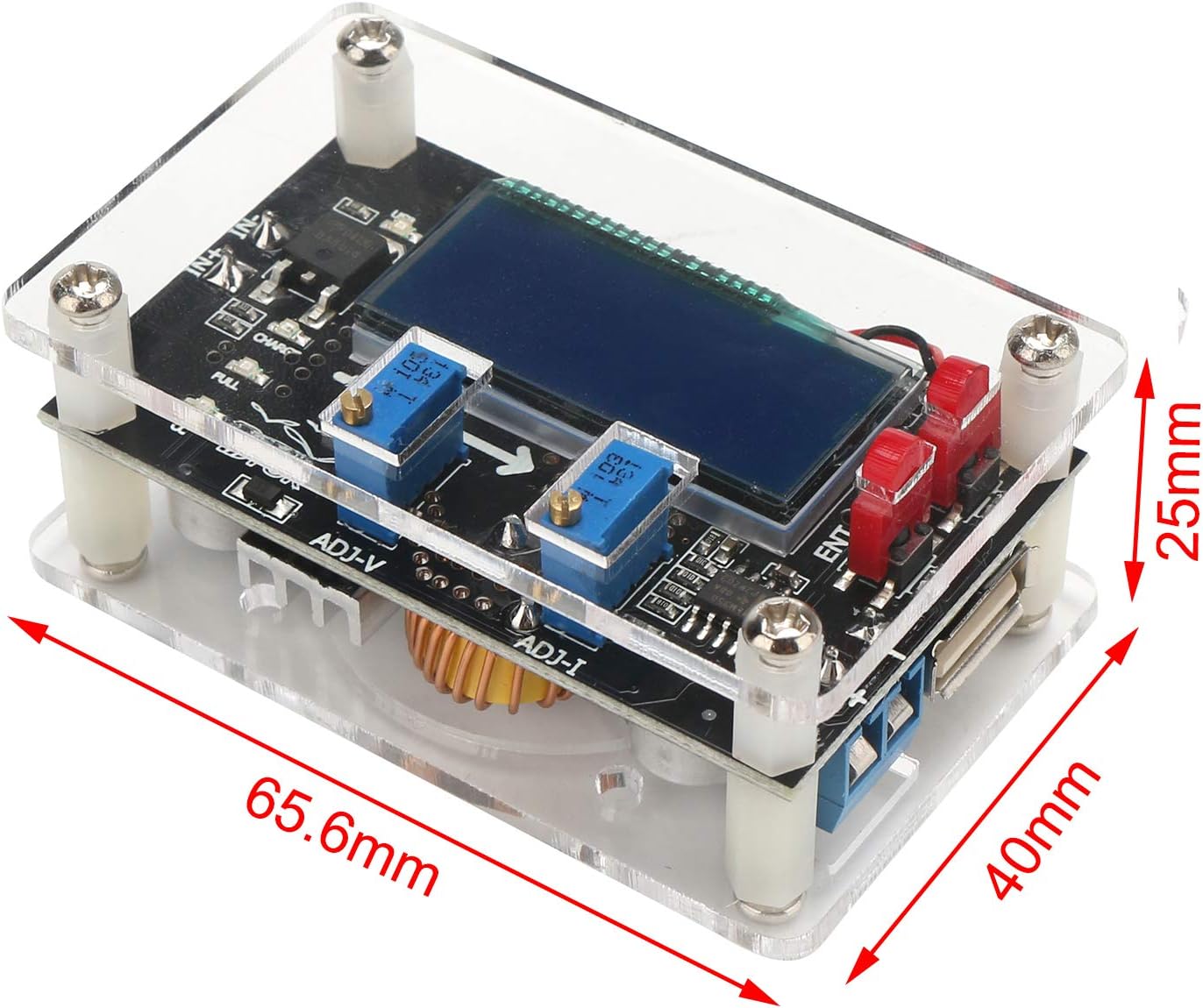 DC Buck Module, DROK Adjustable Buck Converter Step Down Voltage Regulator 6V-32V 30V 24V 12V to 1.5-32V 5V 5A LCD Power Supply Volt Reducer Transformer Module Board with USB Port Protective Case: Home Audio & Theater
