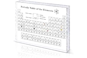 Giftota Periodic Table with Real Elements Inside, Real Periodic Table of 83 Elements, Acrylic Periodic Table Display with Elements Samples, Chemistry Gifts Crafts Decor for Kids Adults Teacher