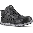 Reebok Work Mens Sublite Cushion Mid Waterproof Composite Toe Eh Work Safety Shoes Casual - Black