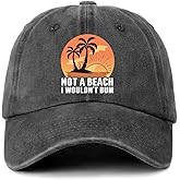 GOSJINNK Funny Summer Beach Hats Not A Beach I Wouldn't Bum Printed Baseball Caps Classic Cotton Adjustable Baseball Hats for Men Trendy Trucker Hat Gifts for Beach Bum Dad Husband Grandpa Friend