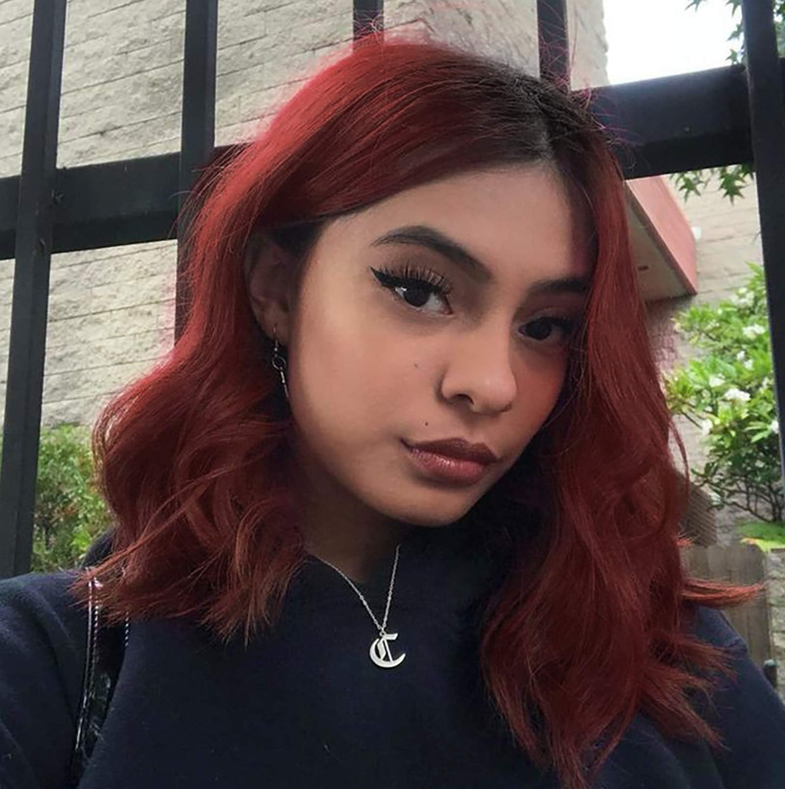 PRETTIEST Copper Red Curly Bob Wigs Short Wavy Curly Wigs for Black Women Shoulder Length Synthetic Women’s Wig(14 inch )…