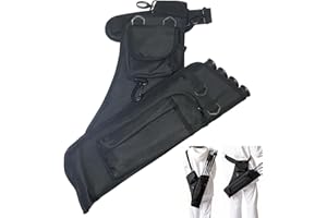ARusyna Archery Hip Quiver for Arrows with 4 Arrow Tubes Arrow Holder, Pockets for Accessories and Waist Belt
