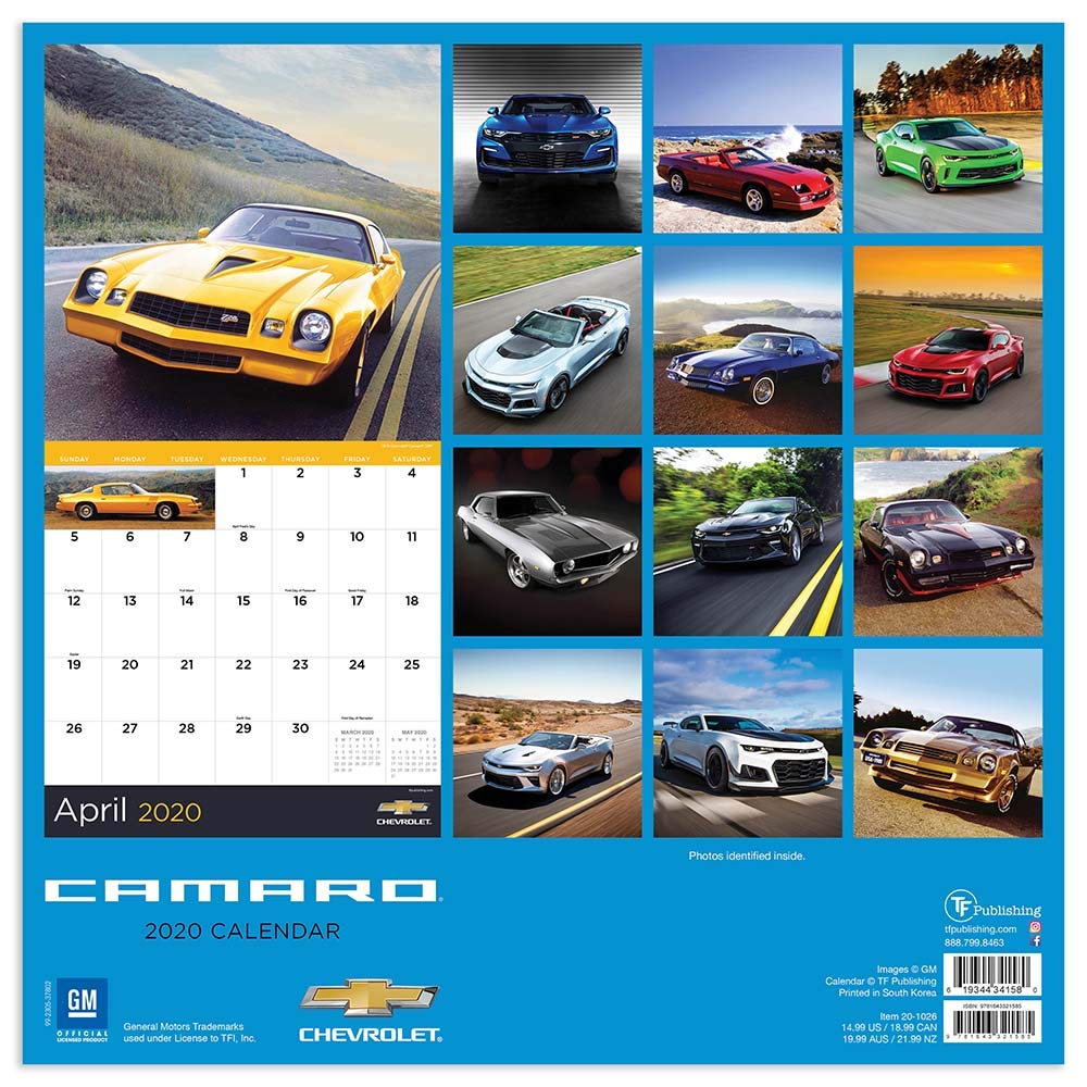 2020 Camaro Wall Calendar Tf Publishing Tf Publishing 9781643321585 Amazon Com Books