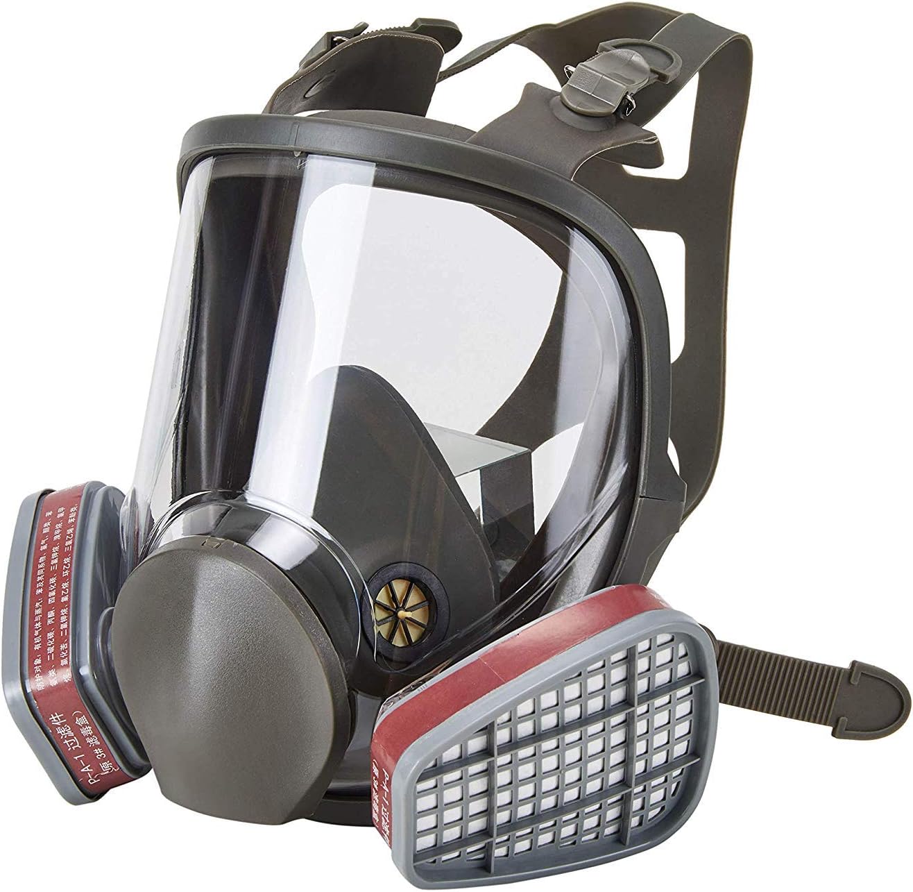 QYHSS Full Face Mask Respirator, Activated Carbon Respirator Masks, Double Air Filter Cartridges, Dust Chemical Mask, for Painting Spraying, Decoration Woodworking