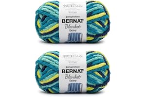 Bernat Blanket Extra Seaside Brights Yarn - 2 Pack of 300g/10.5oz - Polyester - 7 Jumbo - 97 Yards - Knitting/Crochet
