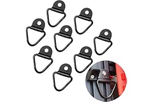 MOEBULB Cargo V-Ring Tie-Down Anchors Black Steel Bolton Trailer V-Ring Tie Down for Trailers Trucks and Warehouses Replacement for D-Ring Plastic Flush Mount Pan Fitting Tiedown 8-Pack