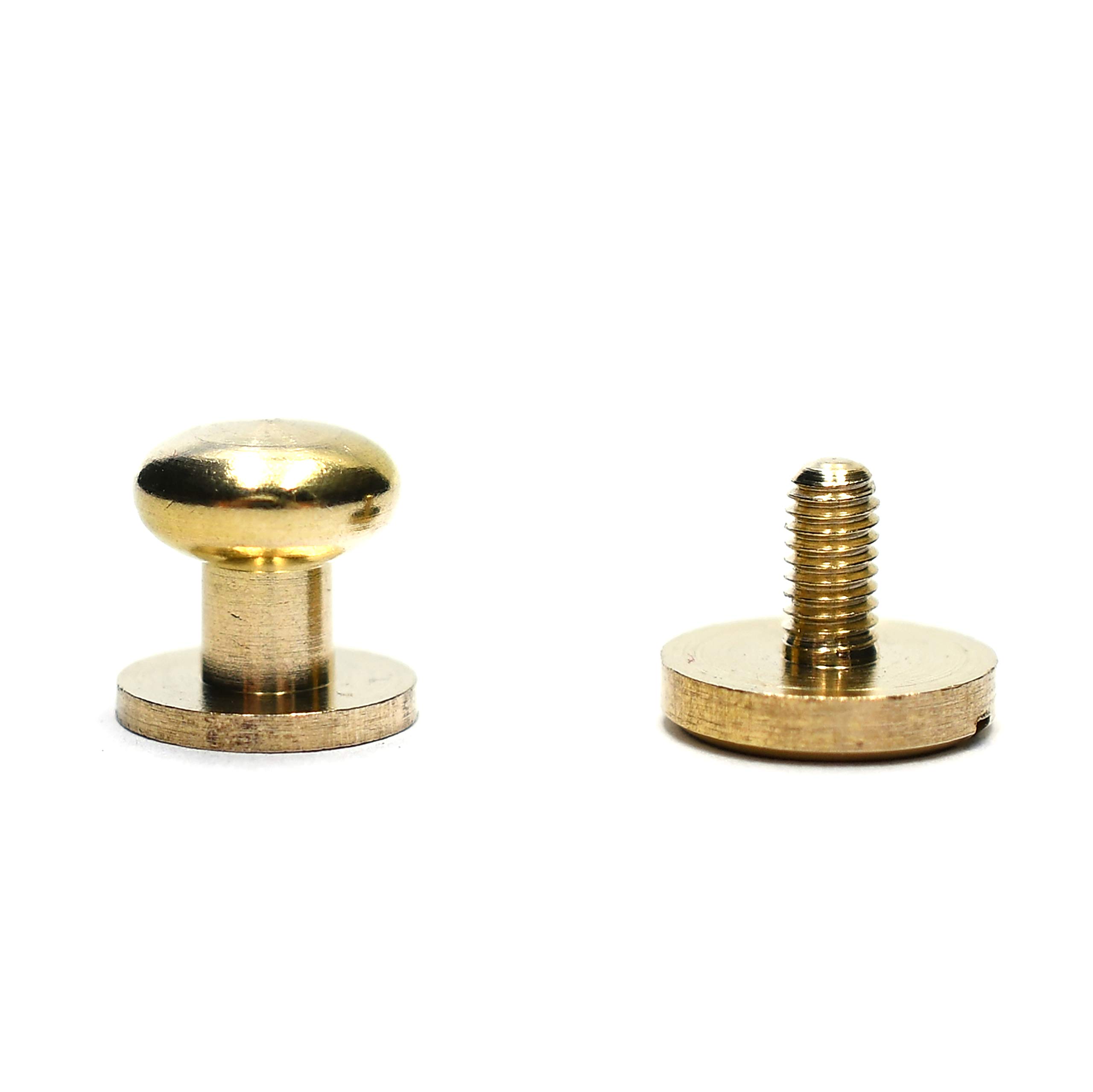SILMEN Quality Solid Brass/Zinc Alloy Sam Browne/Round Head Button Stud Screw Rivets Decoration 10 pcs for Leathercraft, DIY, Leather Hardware, Handcraft (8 mm)