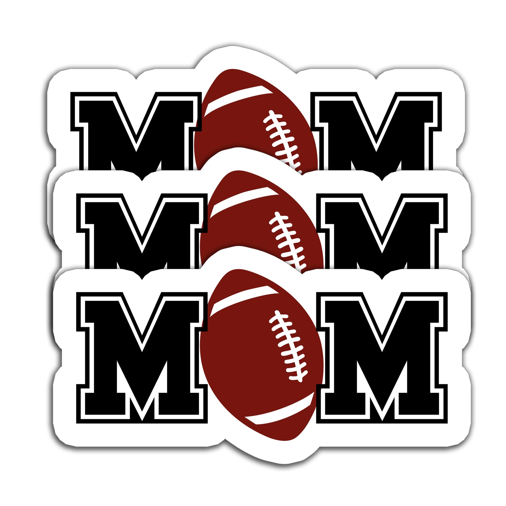 Photo 1 of (3Pcs) Football Mom Sticker Decals – Waterproof Vinyl Decal for Laptop Phone Case Scrapbook Water Bottle, Tumbler – Cute Football Accessories for Moms, Mama, Mother, Football Lovers, 3" x 2.6"