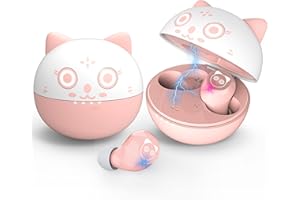 Bluetooth Kids Earbuds, Pink Wireless Earbuds for Girls and School Classroom Earpods Small Ears Headphone Earphones Airpods i