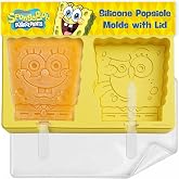 Nickelodeon SpongeBob Silicone Popsicle Molds with Sticks, 2-Cavity | BPA-free, lid blocks freezer odors, dishwasher safe, works with juice, yogurt, fruit, and blended mixes for frozen treats
