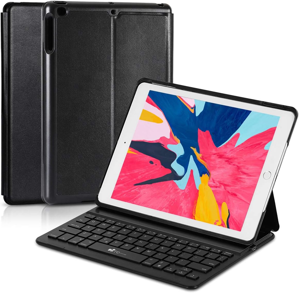 SHENGRUI Keyboard Case for iPad 9.7 2018(Gen 6) / 2017(Gen 5) / iPad Air 1 / 7 Color Backlit Hard Shell Wireless Bluetooth Keyboard Case, Ultra Slim, Portable with Auto Sleep/Wake-Black