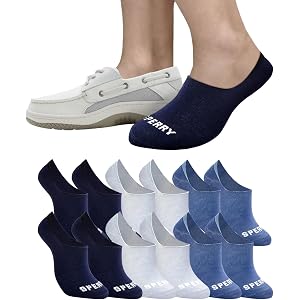 Sperry Men's 12-Pack Arch Hugger No Show Socks, Non-Slip Loafer Socks for Boat Shoes, Low Cut Invisible Liners with Heel Grip