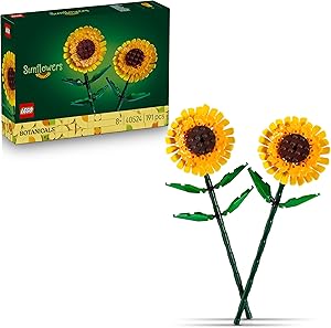 LEGO Botanicals Sunflowers - Yellow Faux Flowers Building Set - Desk Decoration or Floral Bouquet Home Decor - Gift for 8+ Year Old Girls, Boys and Teenagers - Botanical Collection - 40524
