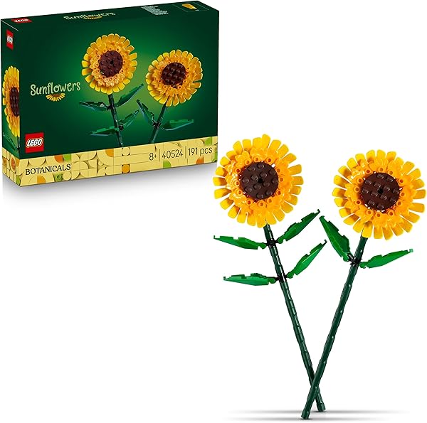 LEGO Botanicals Sunflowers - Yellow Faux Flowers Building Set - Desk Decoration or Floral Bouquet Home Decor - Gift for 8+ Year Old Girls, Boys and Teenagers - Botanical Collection - 40524