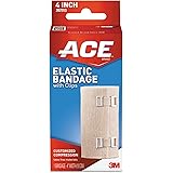 ACE 207313 Elastic Bandage with E-Z Clips, 4-Inch x 64-Inch