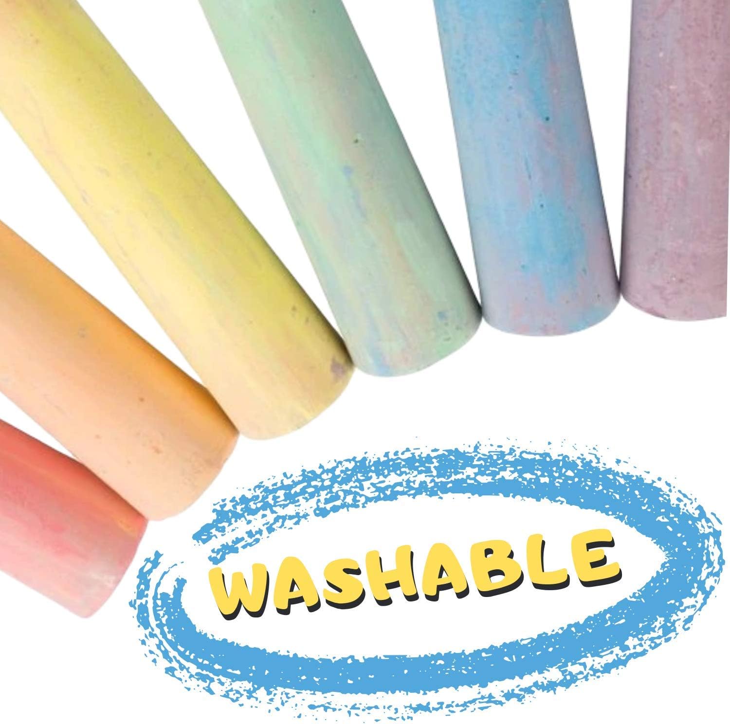 Chalk City Sidewalk Chalk, 20 Count, 7 Different Colors, Jumbo Chalk, Non-Toxic, Washable, Art Set: Office Products