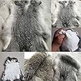 4pack Natural Tanned Rabbit Fur Hide Rabbit Skin Pelts Gray(10" by 12" Rabbit Pelt with Sewing Quality Leather)